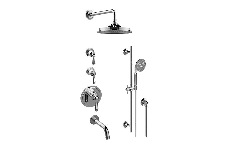 Graff GT3.K12ST-LM48E0 M-Series Thermostatic Shower System - Tub and Shower with Handshower - Rough and Trim