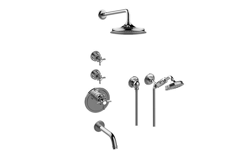 Graff GT3.K22SH-C16E0 M-Series Thermostatic Shower System - Tub and Shower with Handshower - Rough and Trim