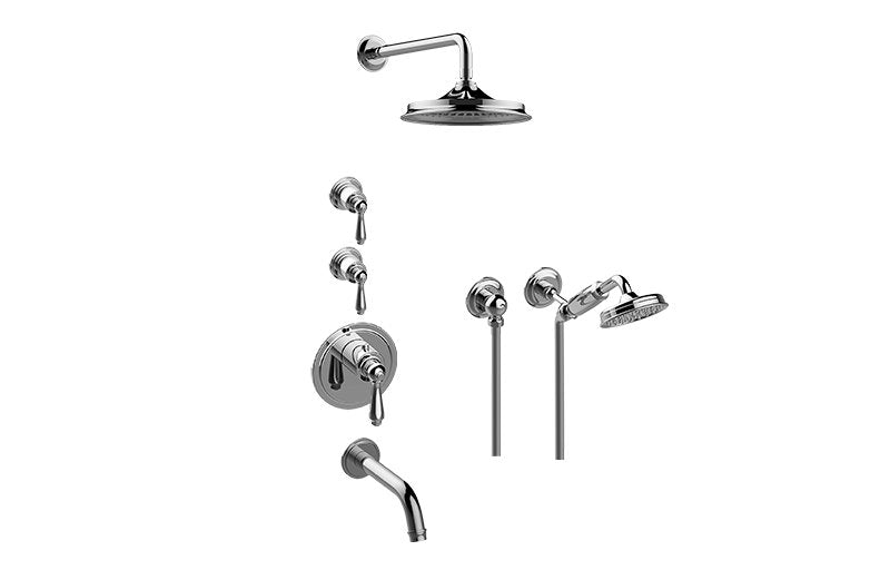Graff GT3.K22SH-LM48E0 M-Series Thermostatic Shower System - Tub and Shower with Handshower - Rough and Trim