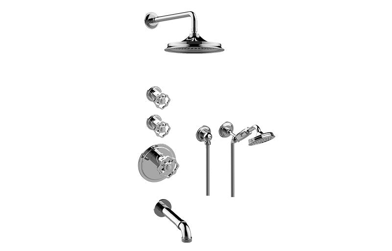 Graff GT3.N22SH-C18E0-T M-Series Thermostatic Shower System - Tub and Shower with Handshower - Trim Only