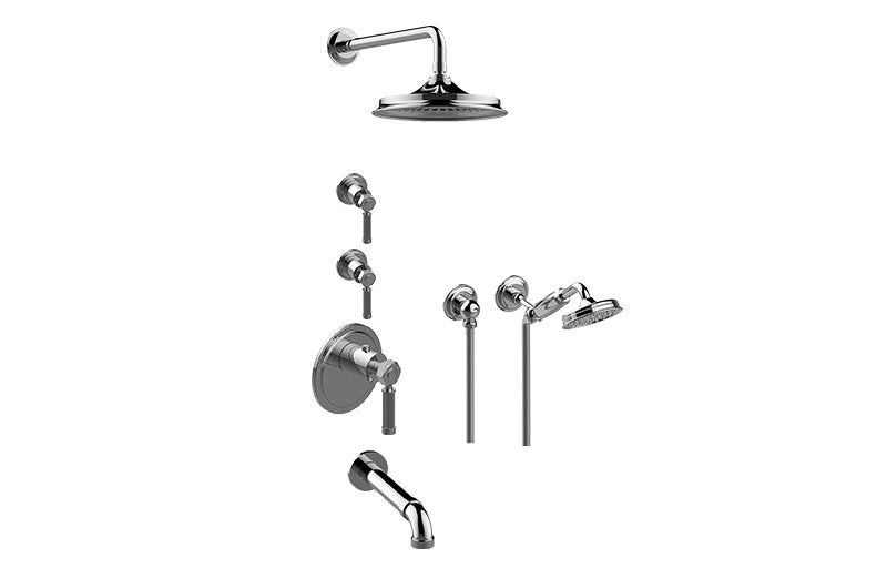Graff GT3.N22SH-LM56E0-T M-Series Thermostatic Shower System - Tub and Shower with Handshower - Trim Only