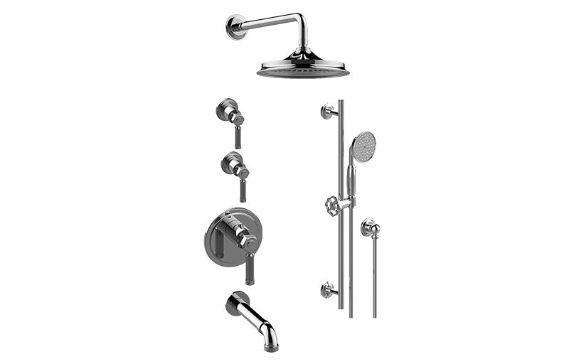 Graff GT3.N42ST-LM56E0-T M-Series Thermostatic Shower System - Tub and Shower with Handshower - Trim Only