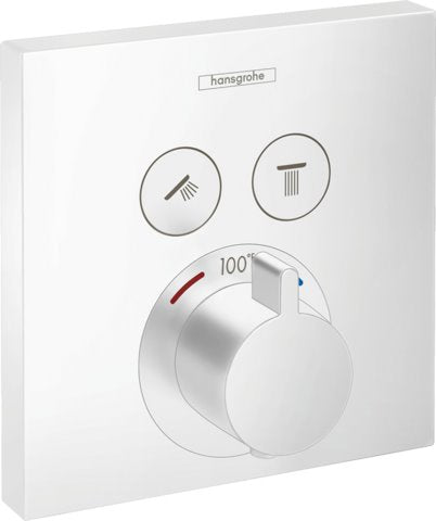 HANSGROHE S SERIES HG SHOWERSELECT E THERMOSTATIC TRIM 2 FUNCTION SQUARE