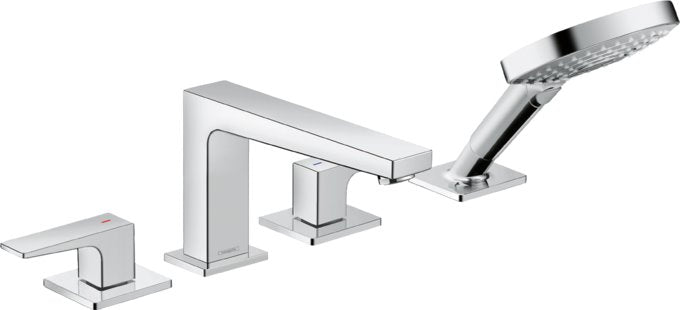 HANSGROHE METROPOL 4-HOLE ROMAN TUB SET TRIM WITH LEVER HANDLES