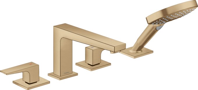 HANSGROHE METROPOL 4-HOLE ROMAN TUB SET TRIM WITH LEVER HANDLES