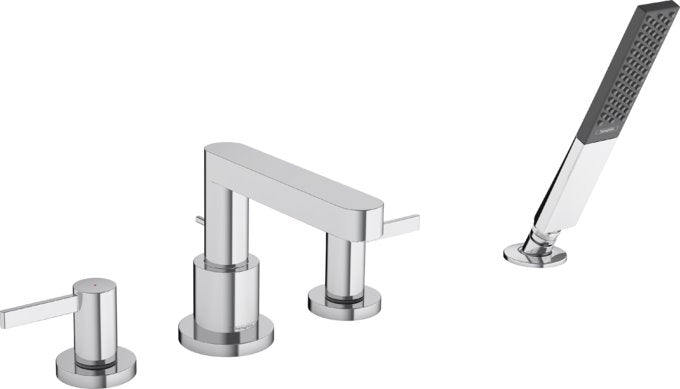 HANSGROHE FINORIS 4-HOLE ROMAN TUB SET TRIM WITH 1.75 GPM HANDSHOWER