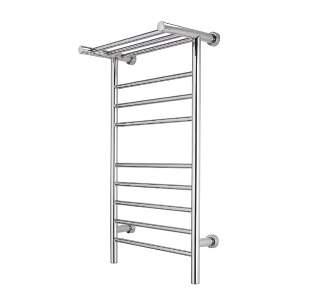 WarmlyYours Summit Towel Warmer Dual Connection 8 Bars and Heated 3-Bar Shelf