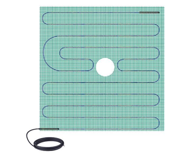 WarmlyYours TempZone Shower Floor Mats - 48" x 48" with Center Drain Hole