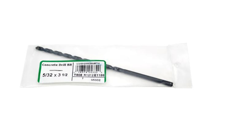WarmlyYours TempZone Cable Concrete Drill Bit - 5/32" x 3 1/2"