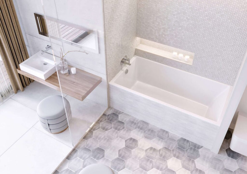MIROLIN BO69SR001 WHITE ENVY SLIMLINE ALCOVE BATH