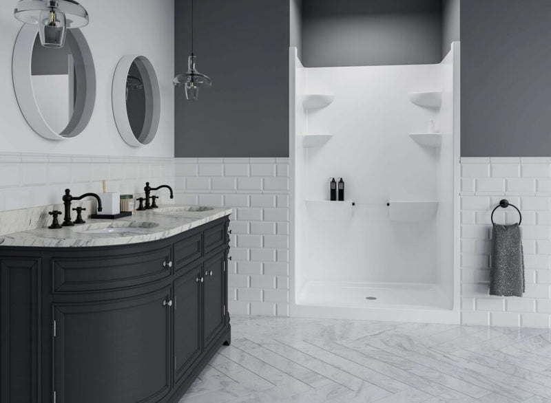 MIROLIN MEL4LS1 WHITE MELROSE 4 SHOWER STALL WITH SEAT