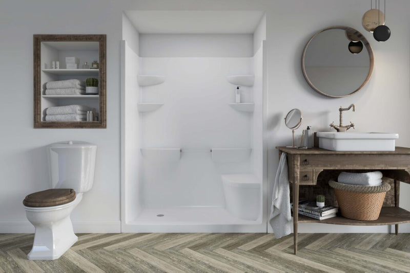 MIROLIN MEL5LS1 WHITE MELROSE 5 SHOWER STALL WITH SEAT