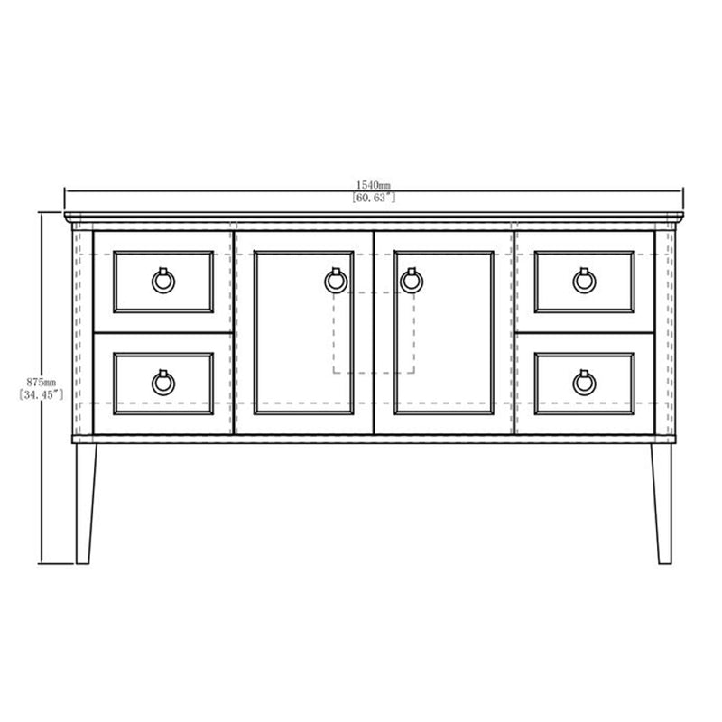Virta 60 Inch Blackstar Floor Mount Single Vessel Sink Vanity - Single