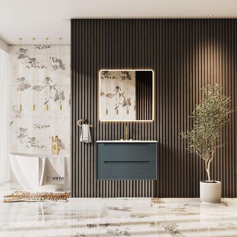 Virta 30 Inch MIA Wall Hung Single Sink Vanity - Single