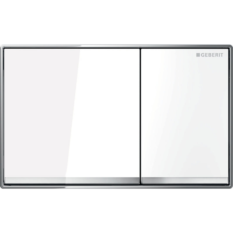 GEBERIT 115.081.SI.1 ACTUATOR PLATE OMEGA60 FOR DUAL FLUSH SURFACE-EVEN WHITE GLASS