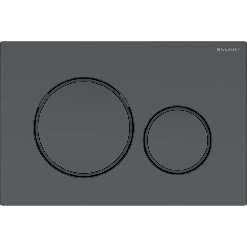 GEBERIT 115.882.16.1 ACTUATOR PLATE SIGMA20 FOR DUAL FLUSH BLACK MATT COATED EASY-TO-CLEAN COATED BLACK