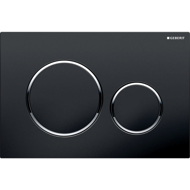 GEBERIT 115.882.KM.1 ACTUATOR PLATE SIGMA20 FOR DUAL FLUSH BLACK / BRIGHT CHROME / BLACK
