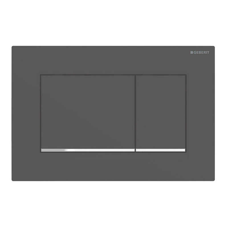 GEBERIT 115.883.14.1 ACTUATOR PLATE SIGMA30 FOR DUAL FLUSH BLACK MATT COATED EASY-TO-CLEAN COATED BRIGHT CHROME-PLATED