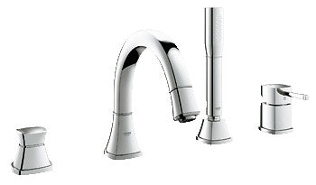 Grohe 19936 Grandera 4-Hole Single-Handle Deck Mount Roman Tub Faucet with 7.6 L/min - 2.0 GPM Hand Shower