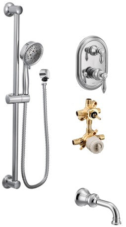 Moen Weymouth KIT424WE 2-way M-Core3 shower kit with built-in diverter - non Sharing