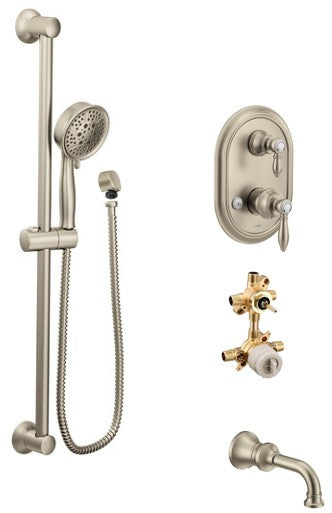 Moen Weymouth KIT424WE 2-way M-Core3 shower kit with built-in diverter - non Sharing