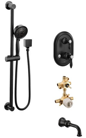 Moen Weymouth KIT424WE 2-way M-Core3 shower kit with built-in diverter - non Sharing