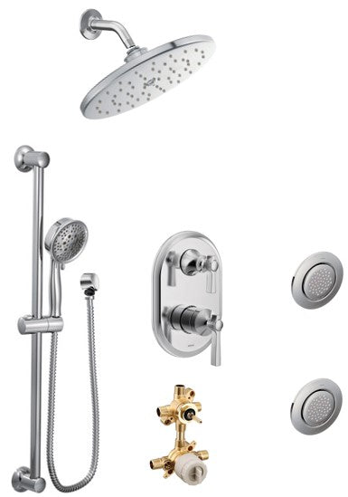 Moen Flara KIT535FL 3-way M-Core3 shower kit with built-in diverter - Sharing