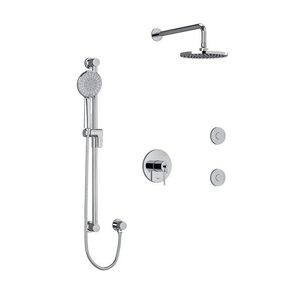 Riobel KIT3545GS Type TP thermostaticpressure balance 0.5 coaxial 3-way system with hand shower rail shower head and spout