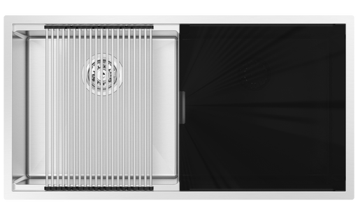Zomodo Integrato 34" 50/50 Double with glaStainless Steel cover - s and roll-out drying mat