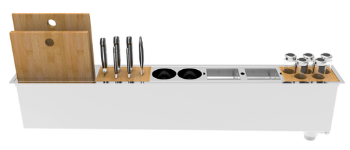 Zomodo Panama 45" Chef Prep Station and Trough Sink with Accessories