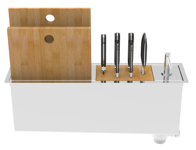 Zomodo Panama 24" Chef Prep Station and Trough Sink with Accessories