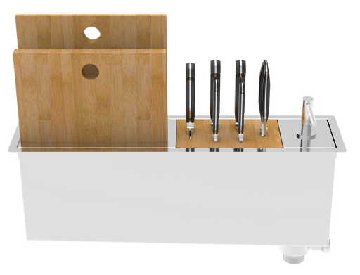 Zomodo Panama 24" Chef Prep Station and Trough Sink with Accessories