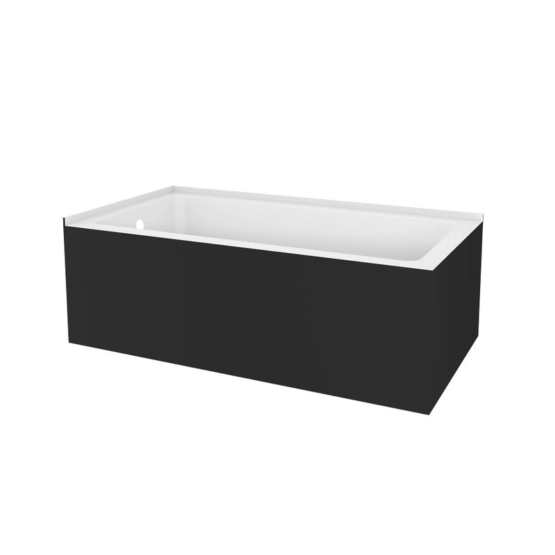 Virta Calgary 60" Corner Acrylic Tub - Black & White - Left