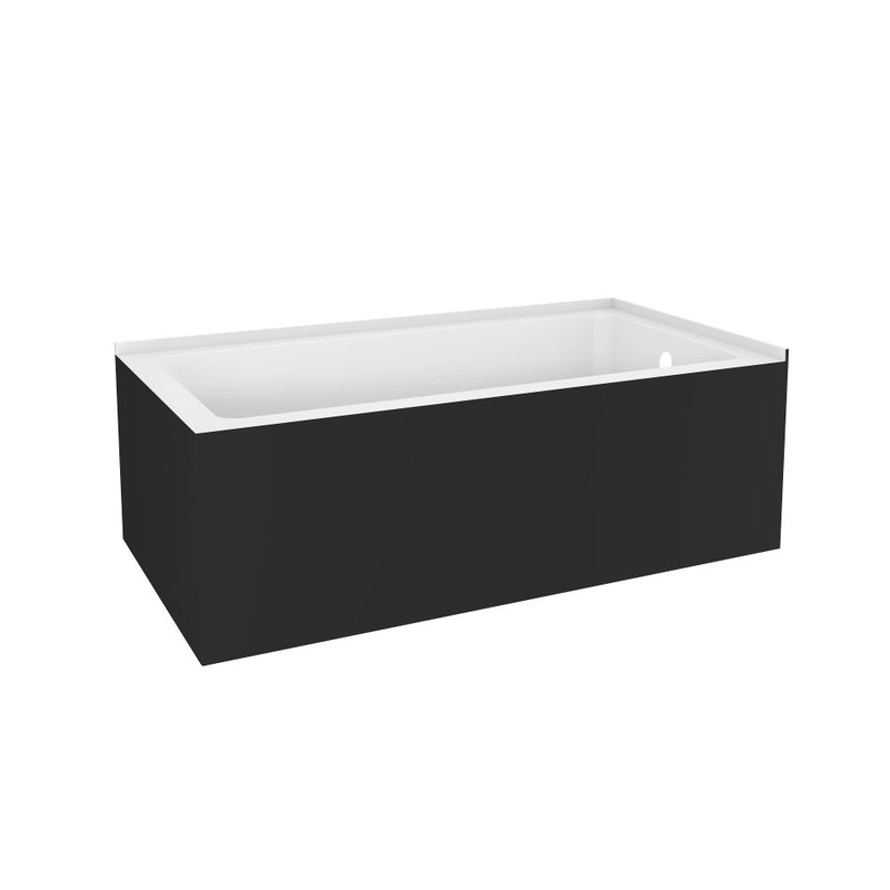 Virta Calgary 60" Corner Acrylic Tub - Black & White - Right