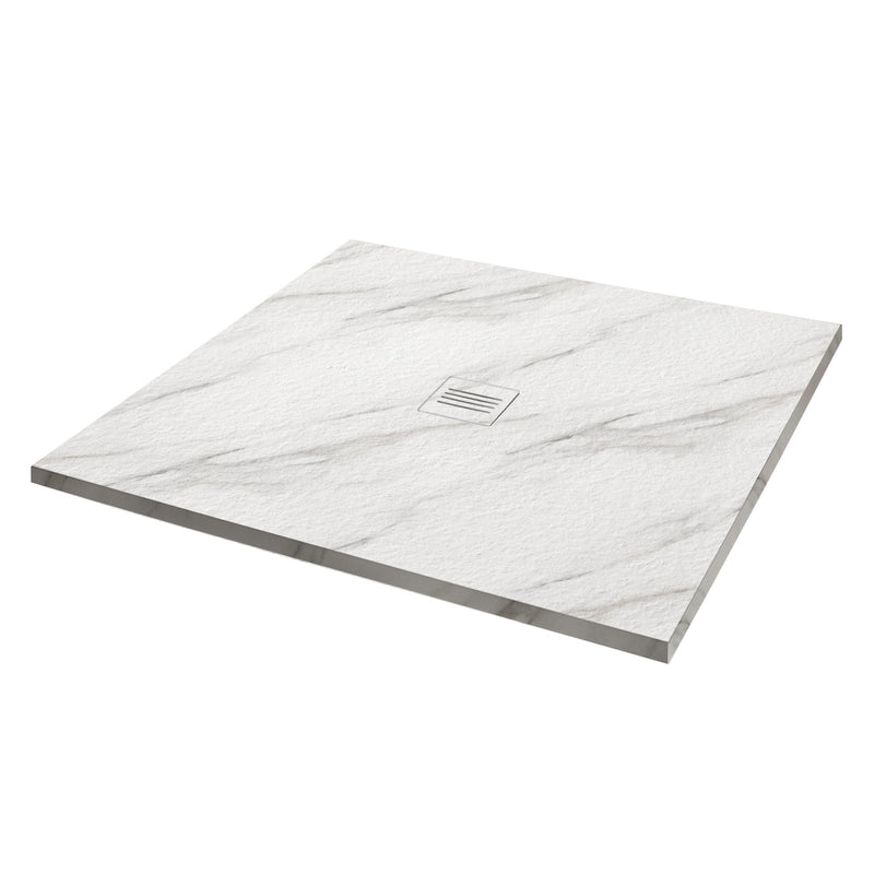 Empyrean Era 40" X 40" Stone Shower Base With Center Drain