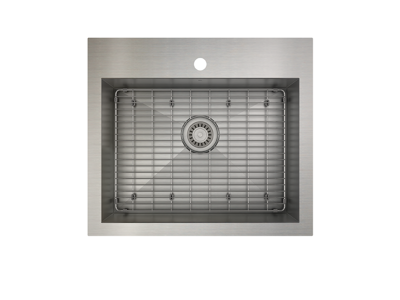 Prochef Single Bowl dualmount Kitchen Sink with bottom grid ProInox H0 Stainless Steel 22" X 16" X 9"