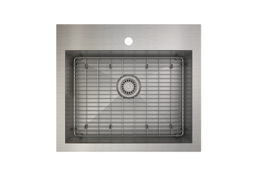 Prochef Single Bowl dualmount Kitchen Sink with bottom grid ProInox H0 Stainless Steel 22" X 16" X 9"