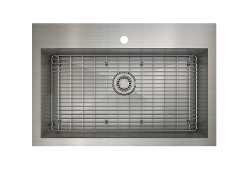 Prochef Single Bowl dualmount Kitchen Sink with bottom grid ProInox H0 Stainless Steel 30" X 16" X 9"