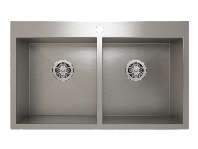 Prochef 50/50 Double Bowl Topmount Kitchen Sink ProInox H0 Stainless Steel - 30" X 16" X 9"