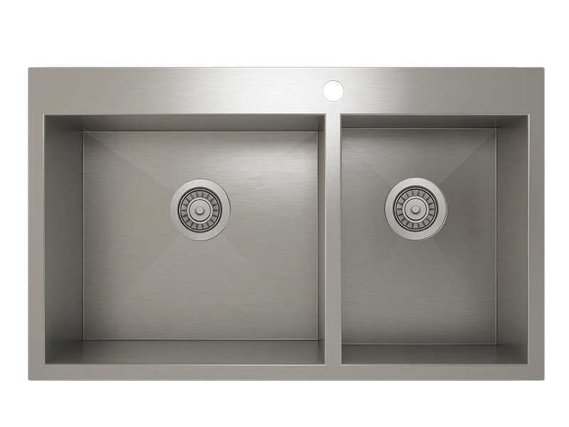 Prochef 60/40 Double Bowl Topmount Kitchen Sink ProInox H0 Stainless Steel - 30" X 16"
