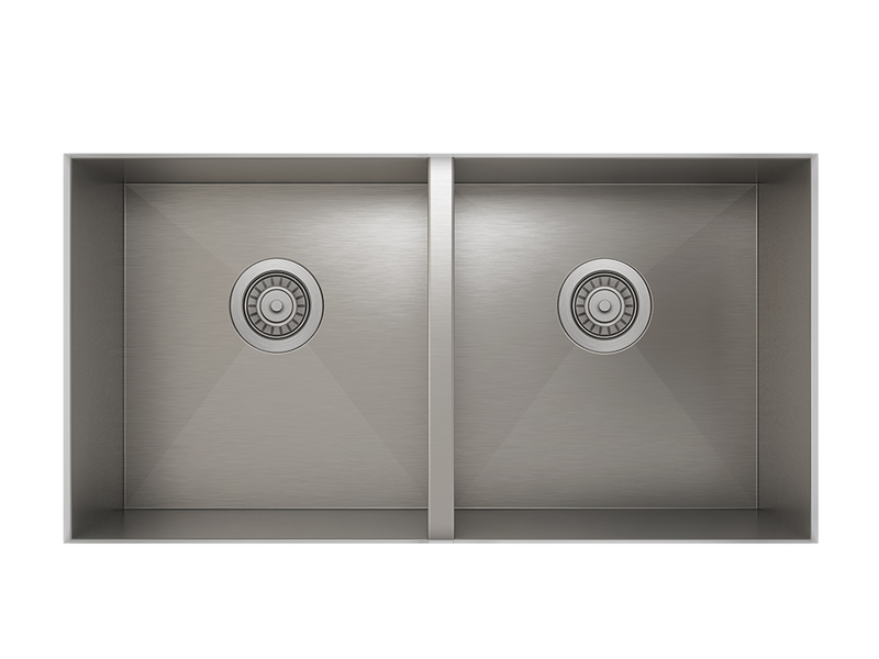 Prochef 50/50 Double Bowl undermount Kitchen Sink ProInox H0 Stainless Steel - 30" X 16" X 8"