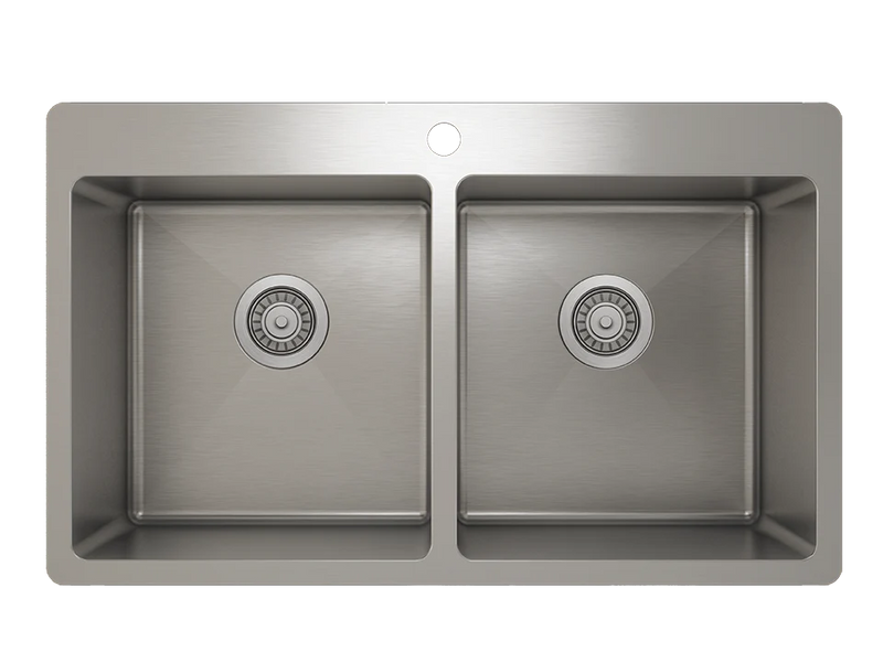 Prochef 50/50 Double Bowl Topmount Kitchen Sink ProInox H75 Stainless Steel - 30" X 16" X 9"