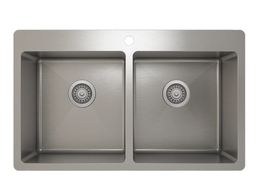 Prochef 50/50 Double Bowl Topmount Kitchen Sink ProInox H75 Stainless Steel - 30" X 16" X 9"