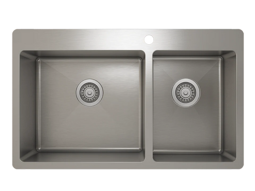 Prochef 60/40 Double Bowl Topmount Kitchen Sink ProInox H75 Stainless Steel - 30" X 16"