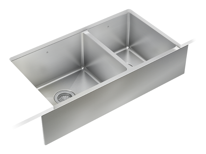 Prochef 60/40 Double Bowl Farmhouse/Apron Kitchen Sink ProInox H75 Stainless Steel - 30" X 16" X 8"