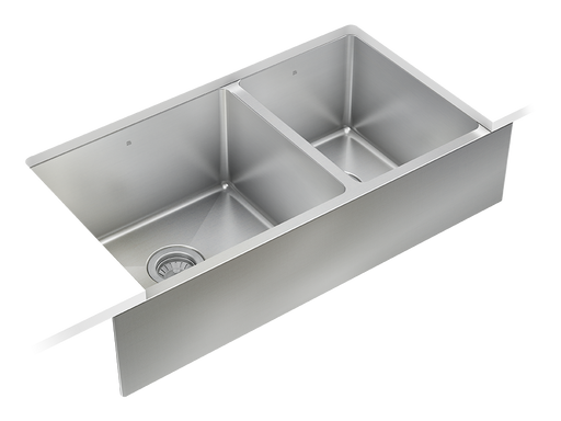 Prochef 60/40 Double Bowl Farmhouse/Apron Kitchen Sink ProInox H75 Stainless Steel - 30" X 16" X 8"