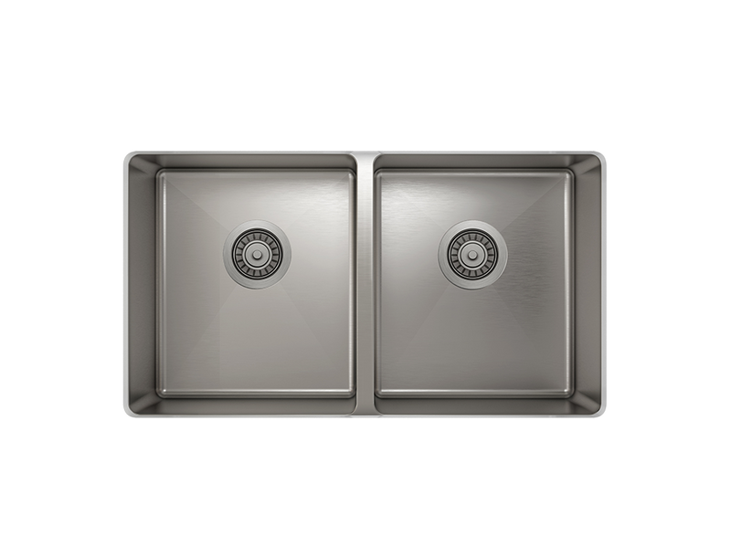 Prochef 50/50 Double Bowl undermount Kitchen Sink ProInox H75 Stainless Steel - 28" X 16" X 8"