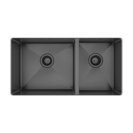 Prochef double 60/40 bowl undermount kitchen sink ProInox H75 black stainless steel - 30" X 16" X 10"
