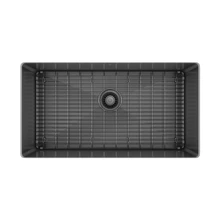 Prochef single bowl undermount kitchen sink with bottom grid ProInox H75 black stainless steel - 30" X 16" X 10"