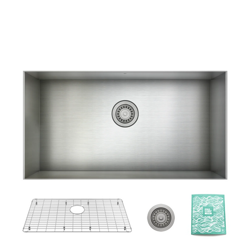 Prochef Single Bowl undermount Kitchen Sink with bottom grid ProInox H0 Stainless Steel 30" X 16" X 9"